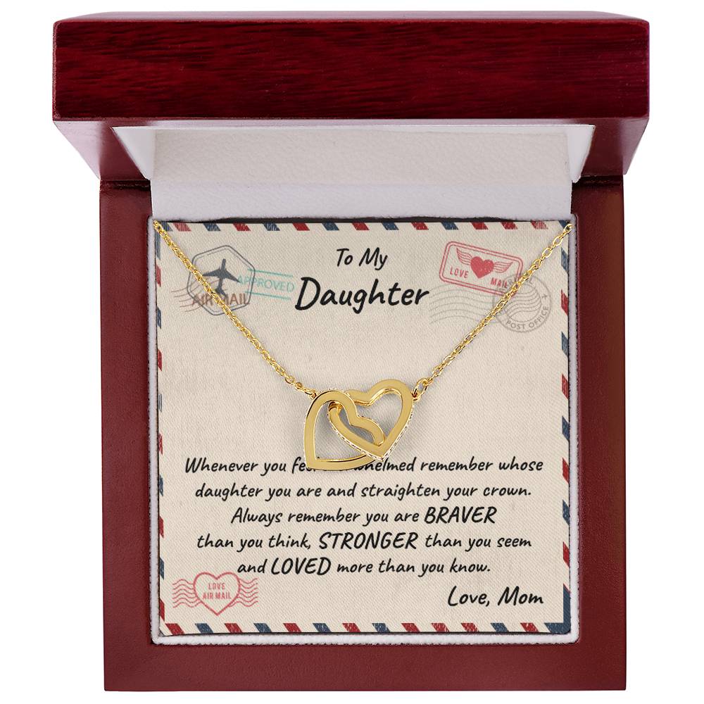 Daughter - Mom Interlocking Hearts Necklace