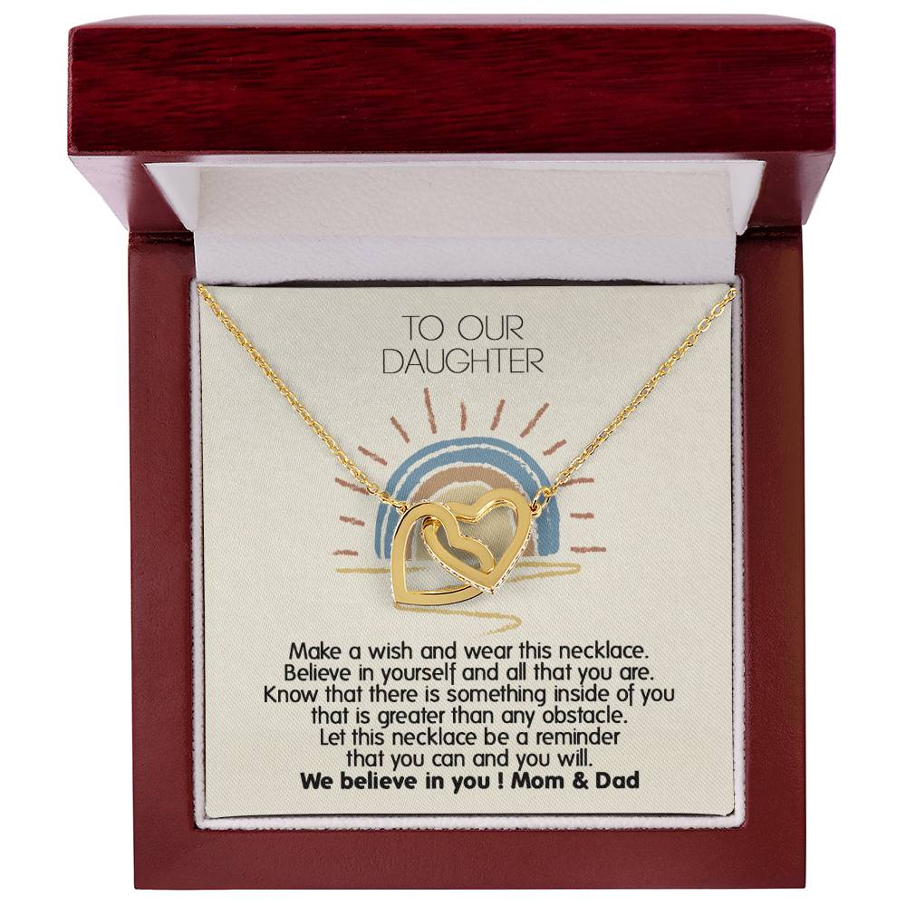 Perfect Daughter'S Appreciation Gift - Unique Necklace For Her Interlocking Hearts Necklace