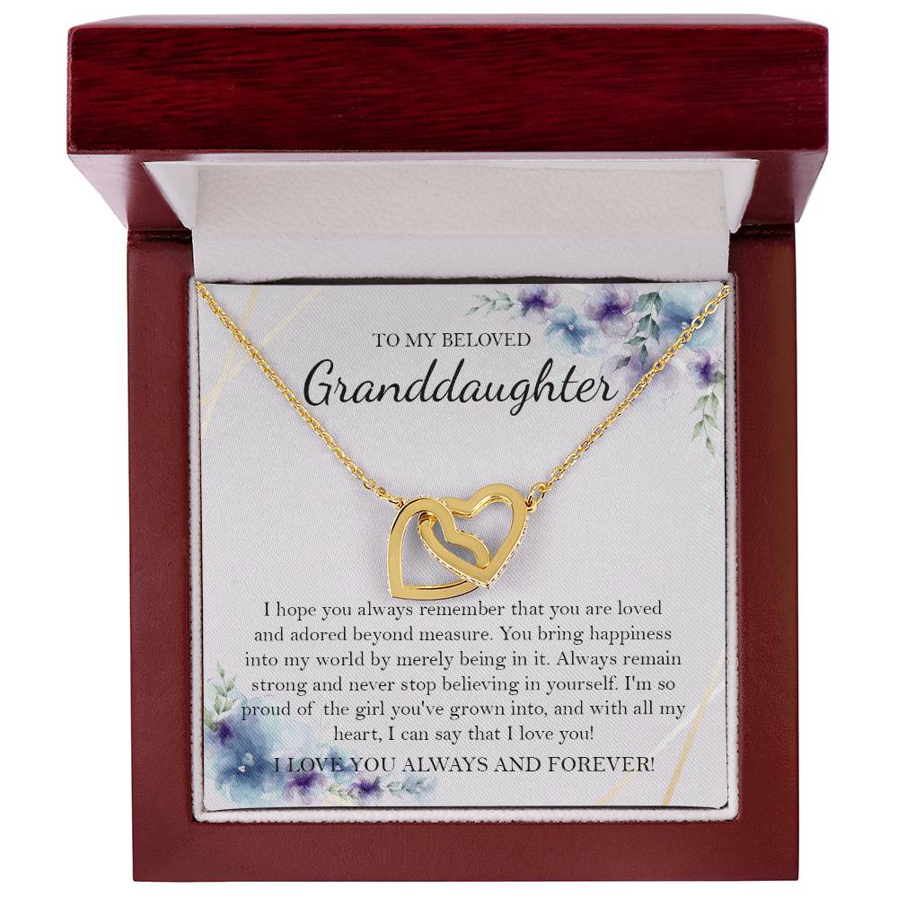 To My Beloved Granddaughter Necklace Gift For Granddaughter Granddaughter Birthday Gift Graduation Gift Interlocking Hearts Necklace