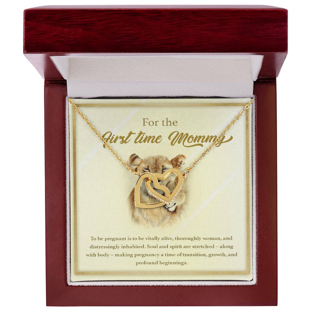 To The First Time Mommy Mommy To Be Gift Pregnant Necklace Interlocking Hearts Necklace