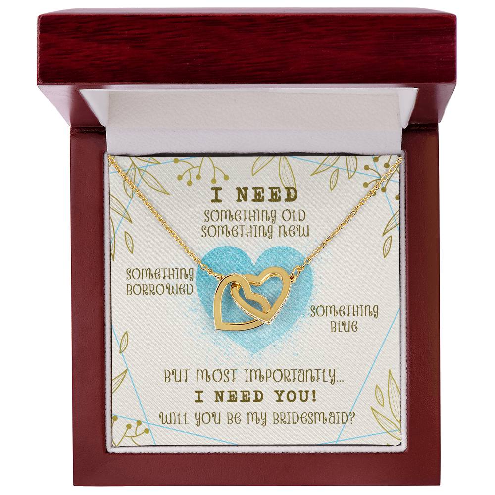 I Need You To Be My Bridesmaid Interlocked Hearts Necklace Interlocking Hearts Necklace