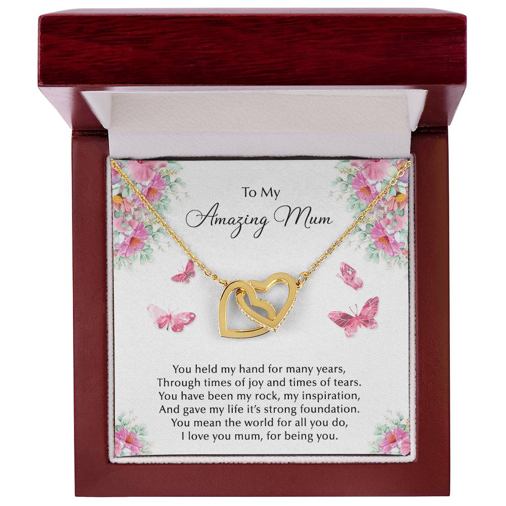 Amazing Mum Hearts Necklace Interlocking Hearts Necklace