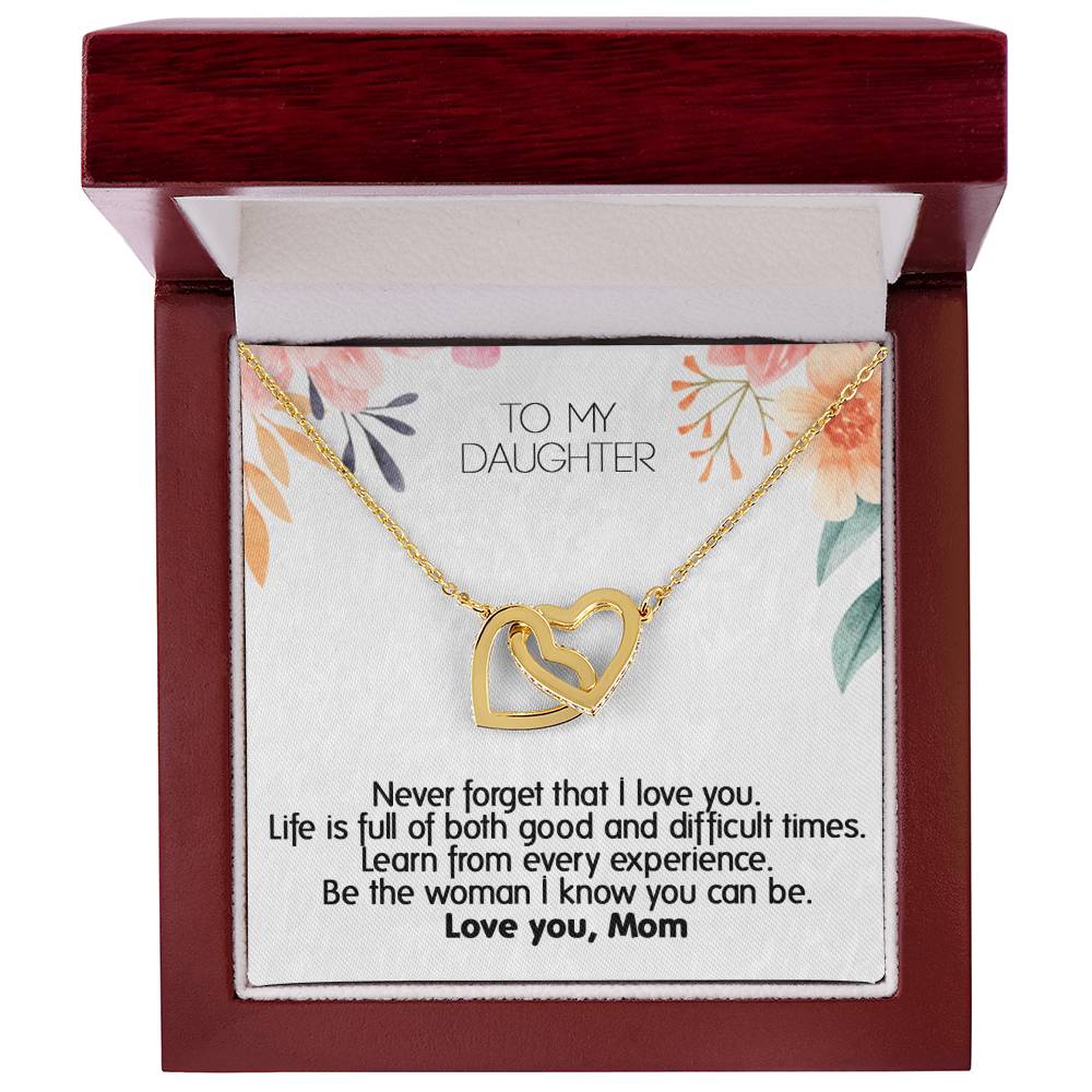 Mom ! Perfect Gift For Your Daughter - Unique Necklace Interlocking Hearts Necklace