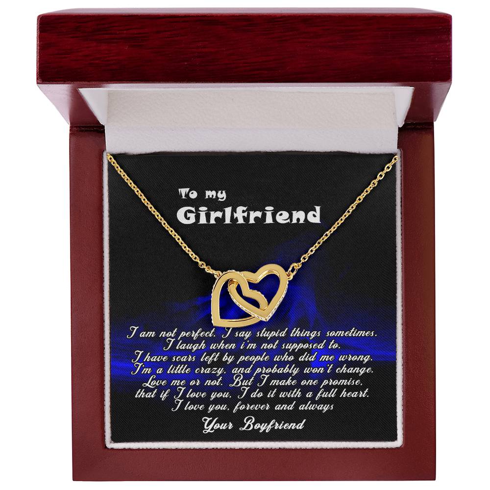 Queen Heart Necklace Gift For Girlfriend Interlocking Hearts Necklace