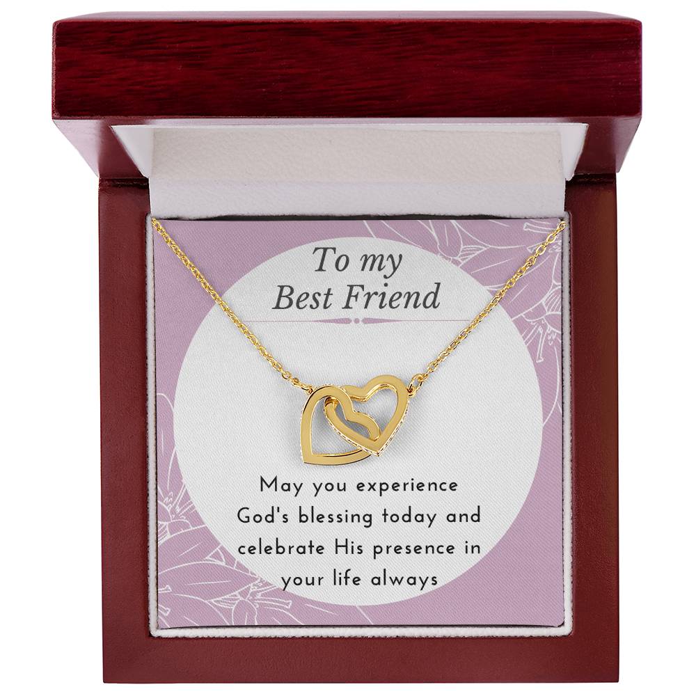 Gift For Best Friend Interlocking Hearts Necklace