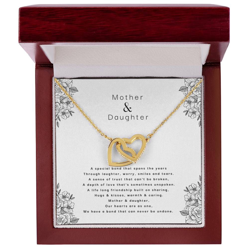 Mother & Daughter - An Unbreakable Bond Interlocking Hearts Necklace