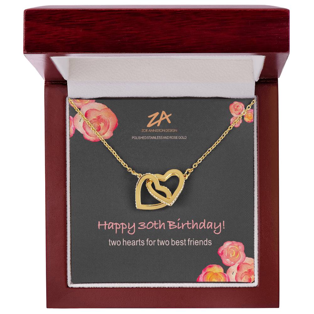 Happy 30Th Birthday! Interlocking Hearts Necklace