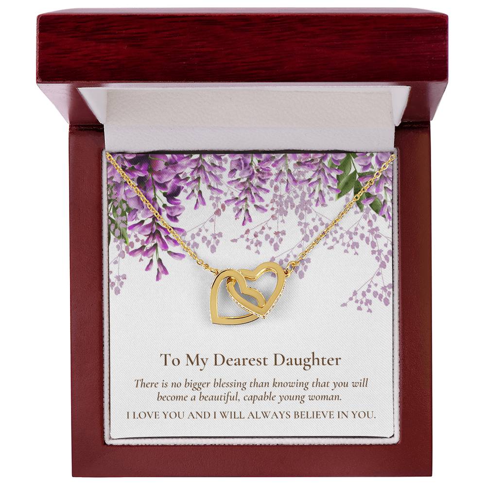 Interlocking Hearts Dearest Daughter Pendant Necklace Interlocking Hearts Necklace