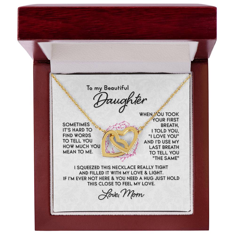 To My Beautiful Daughter - Interlocking Hearts Necklace