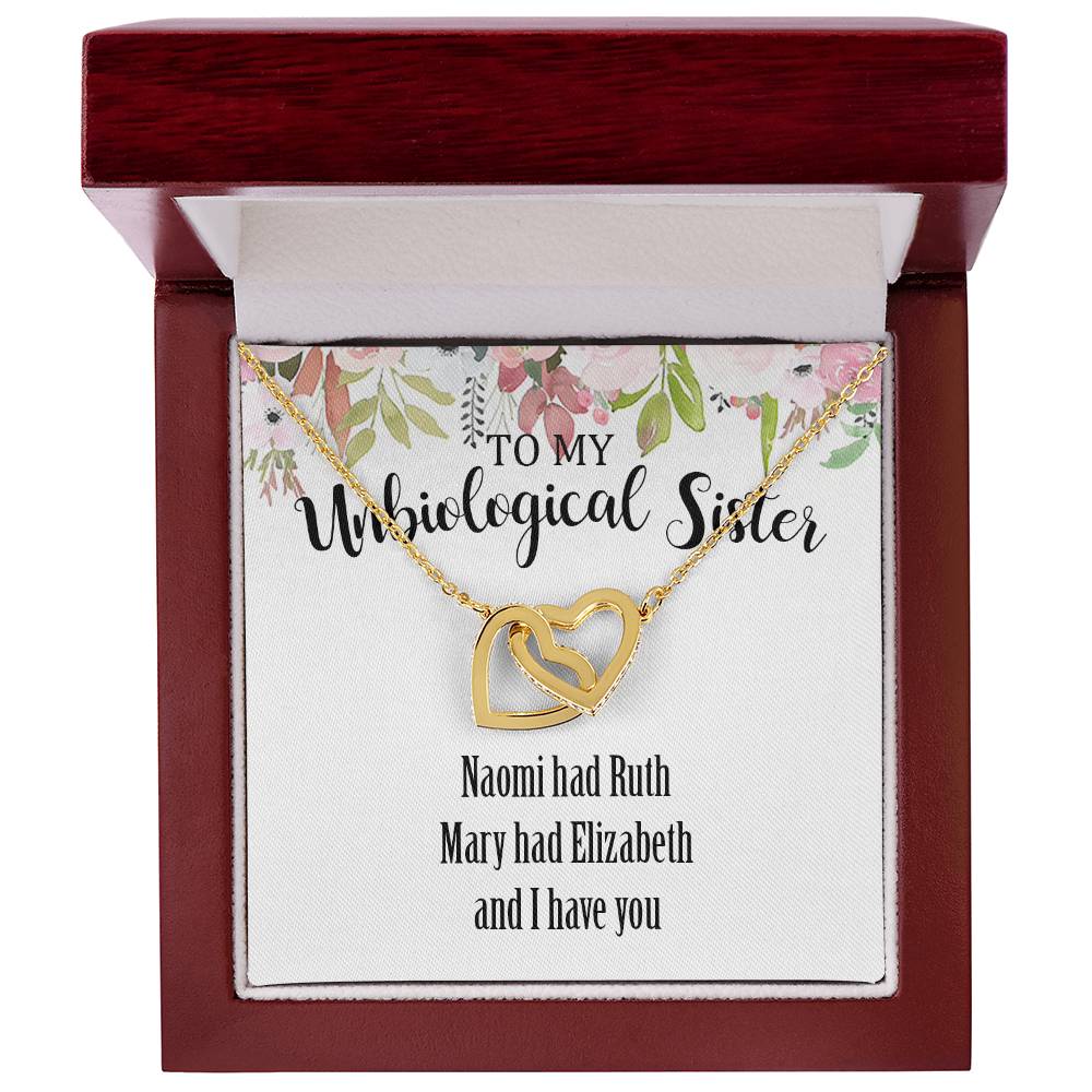 Unbiological Sister Interlocking Hearts Necklace
