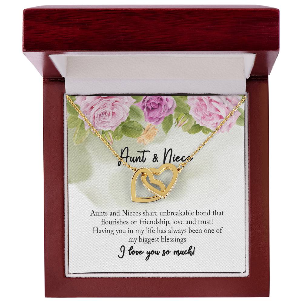 Aunt And Niece Necklace Interlocking Hearts Necklace