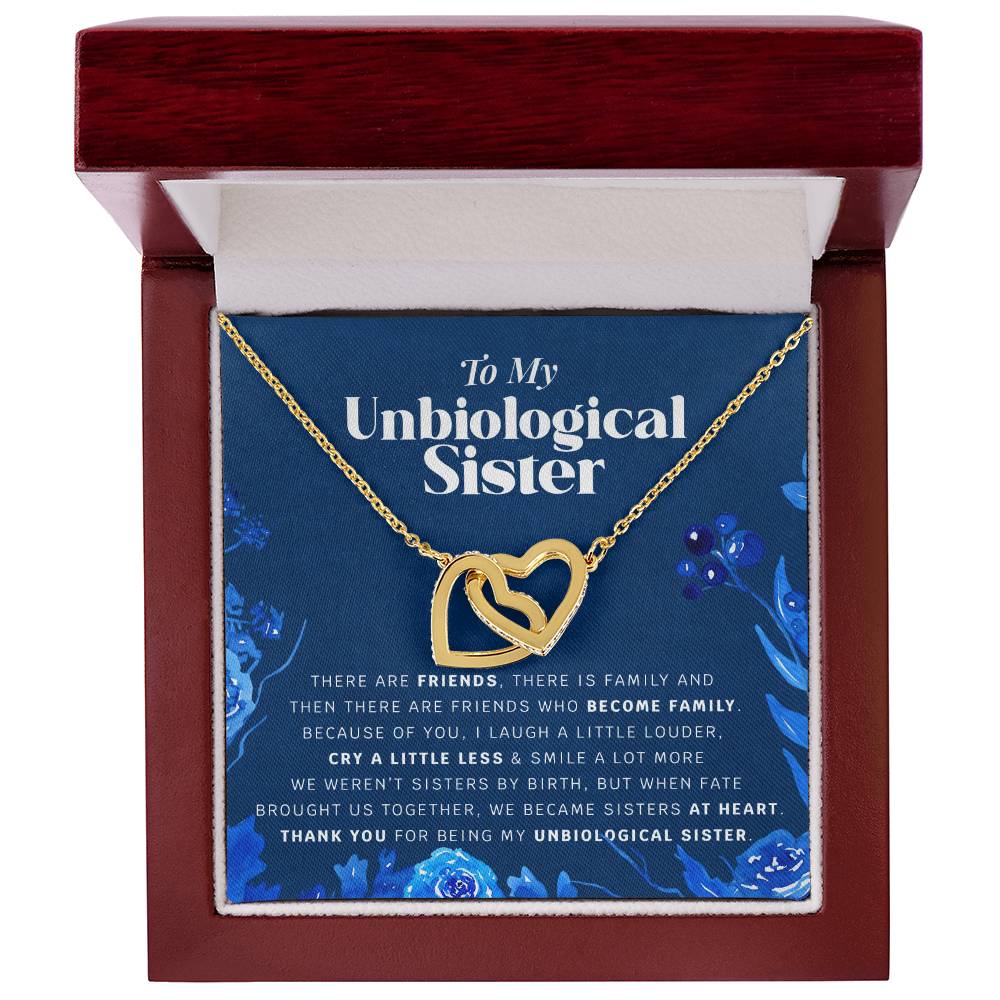 Unbiological Sister Necklace Gift Jewelry Gifts For Best Friend Birthday Thank You Interlocking Hearts Necklace