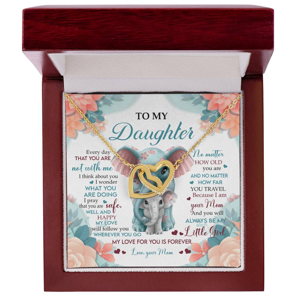 To My Daughter Interlocking Hearts Necklace