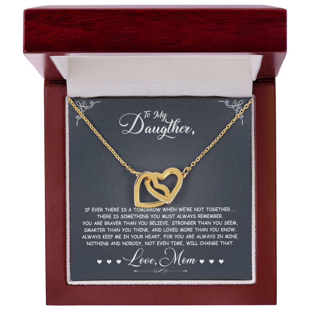 If Ever There Is A Tomorrow - Love Mom - Double Hearts Interlocking Hearts Necklace