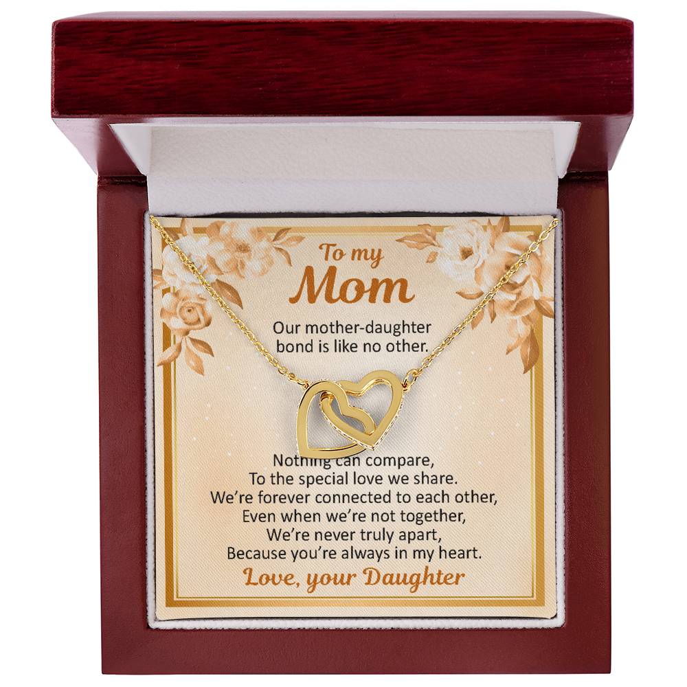 To My Mom - Our Mother Daughter Bond - Necklace Interlocking Hearts Necklace