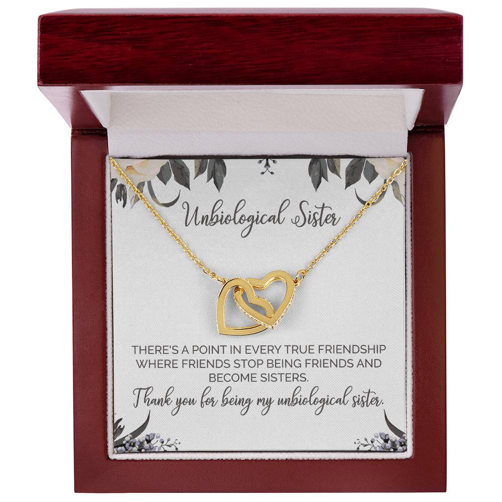 Unbiological Sister Necklace Soul Sister Sorority Sister Sister In Law Necklace Interlocking Hearts Necklace