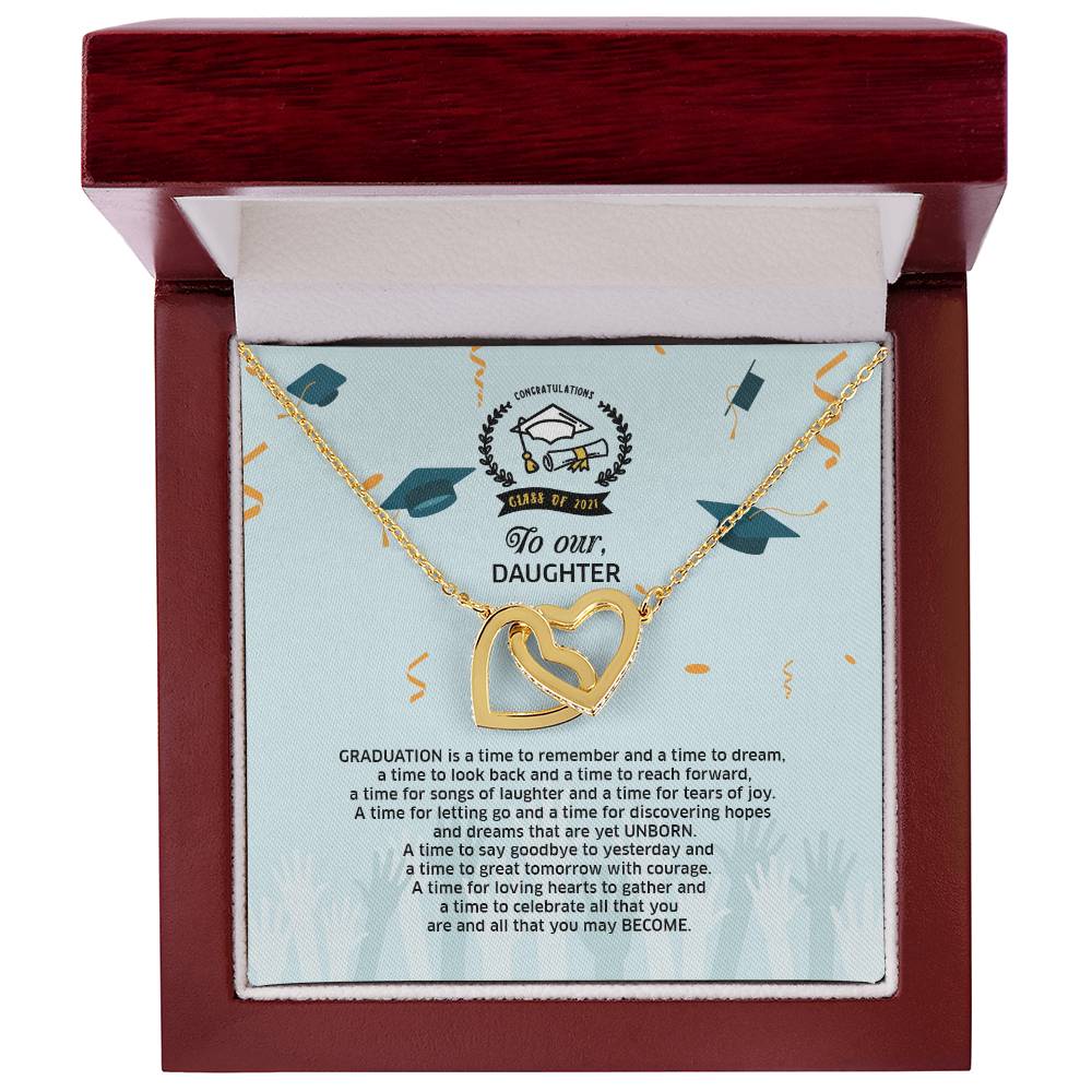 Interlocked Never-Ending Love Necklace To Your Successful Graduate Daughter Interlocking Hearts Necklace