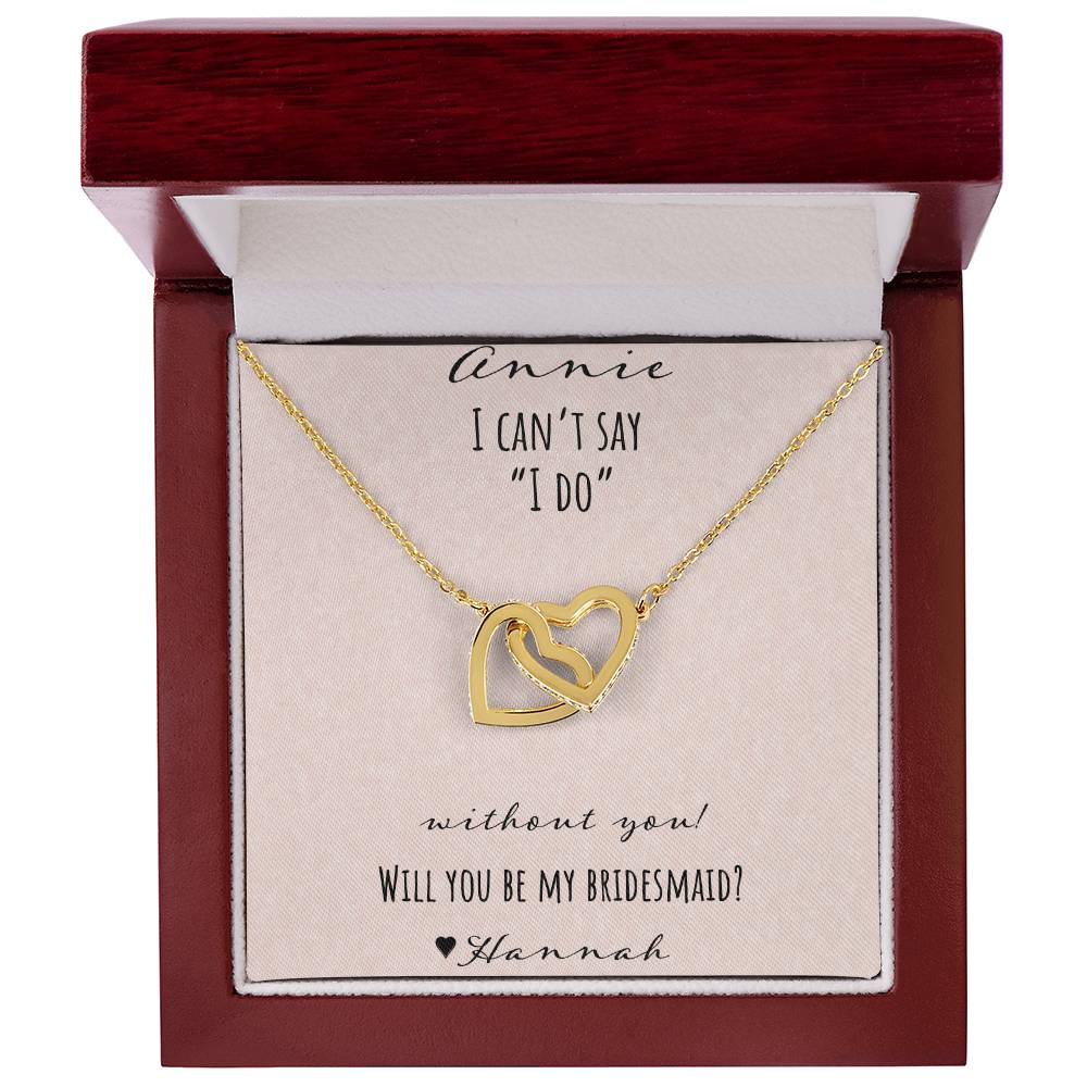 I Can'T Say I Do Without You - Pink Interlocking Hearts Necklace