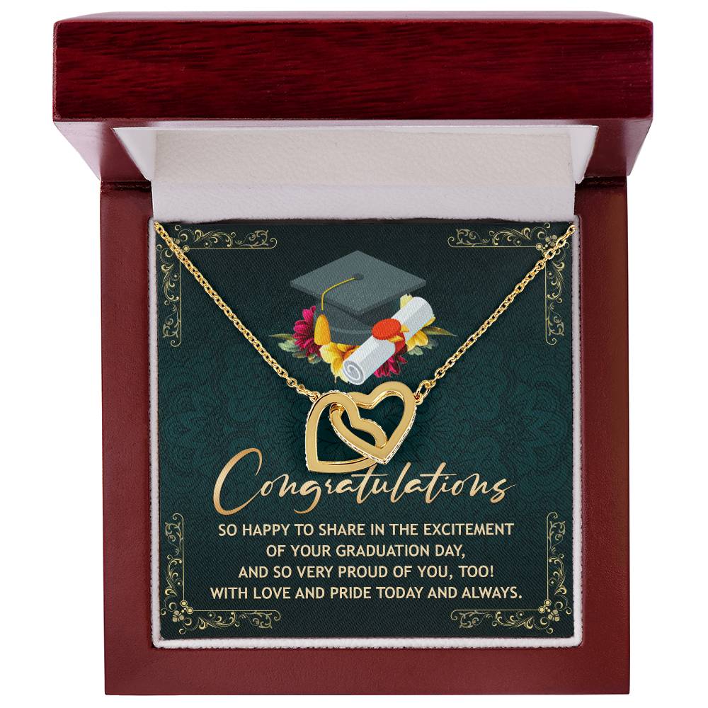 Perfect Gift For Graduation Day Interlocking Hearts Necklace
