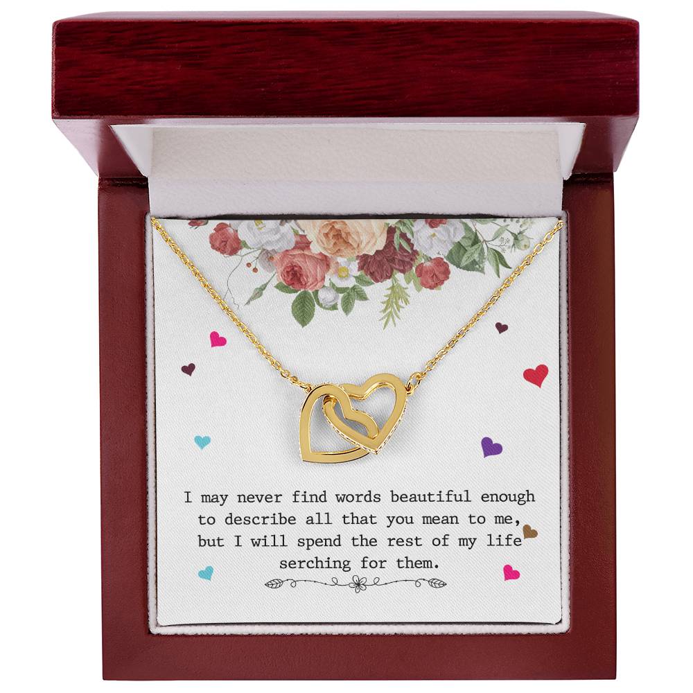 To My Wife Necklace - Anniversary Gift For Wife - Gift For Wife Interlocking Hearts Necklace
