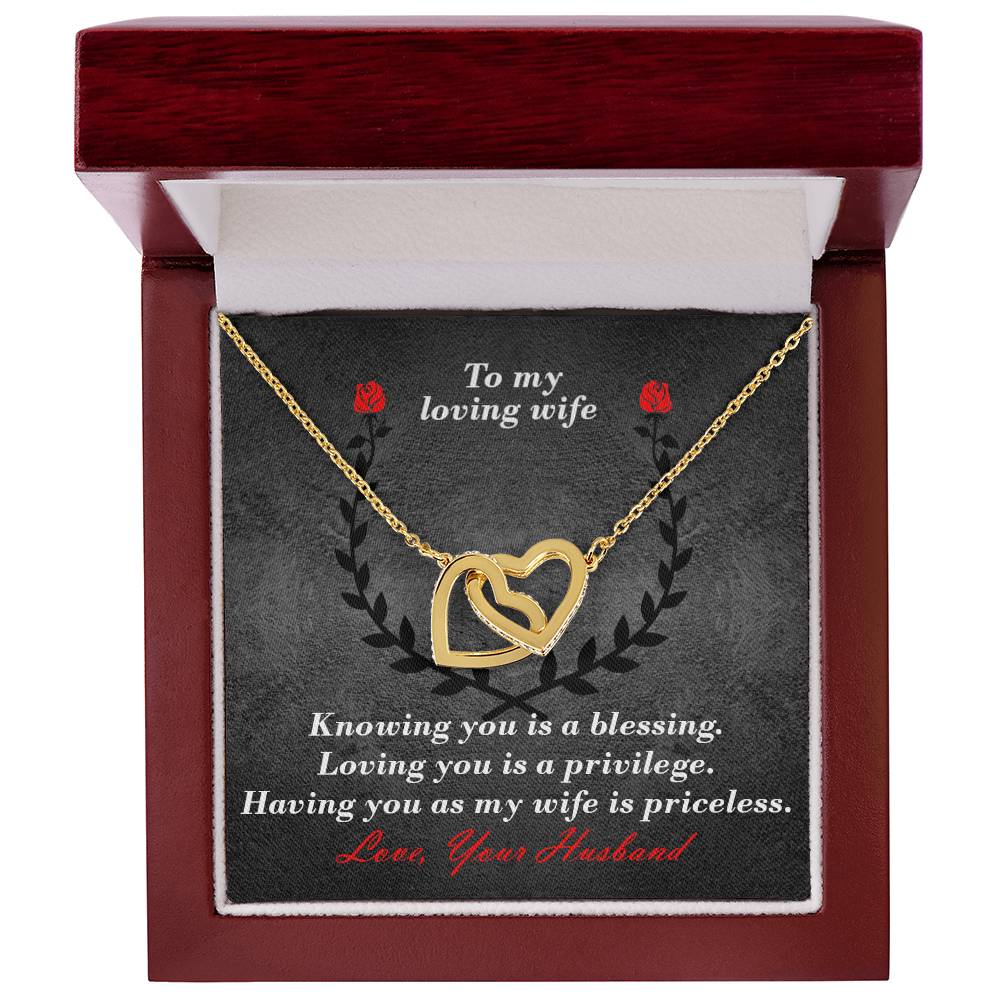 Priceless Wife Interlocked Hearts Necklace Interlocking Hearts Necklace