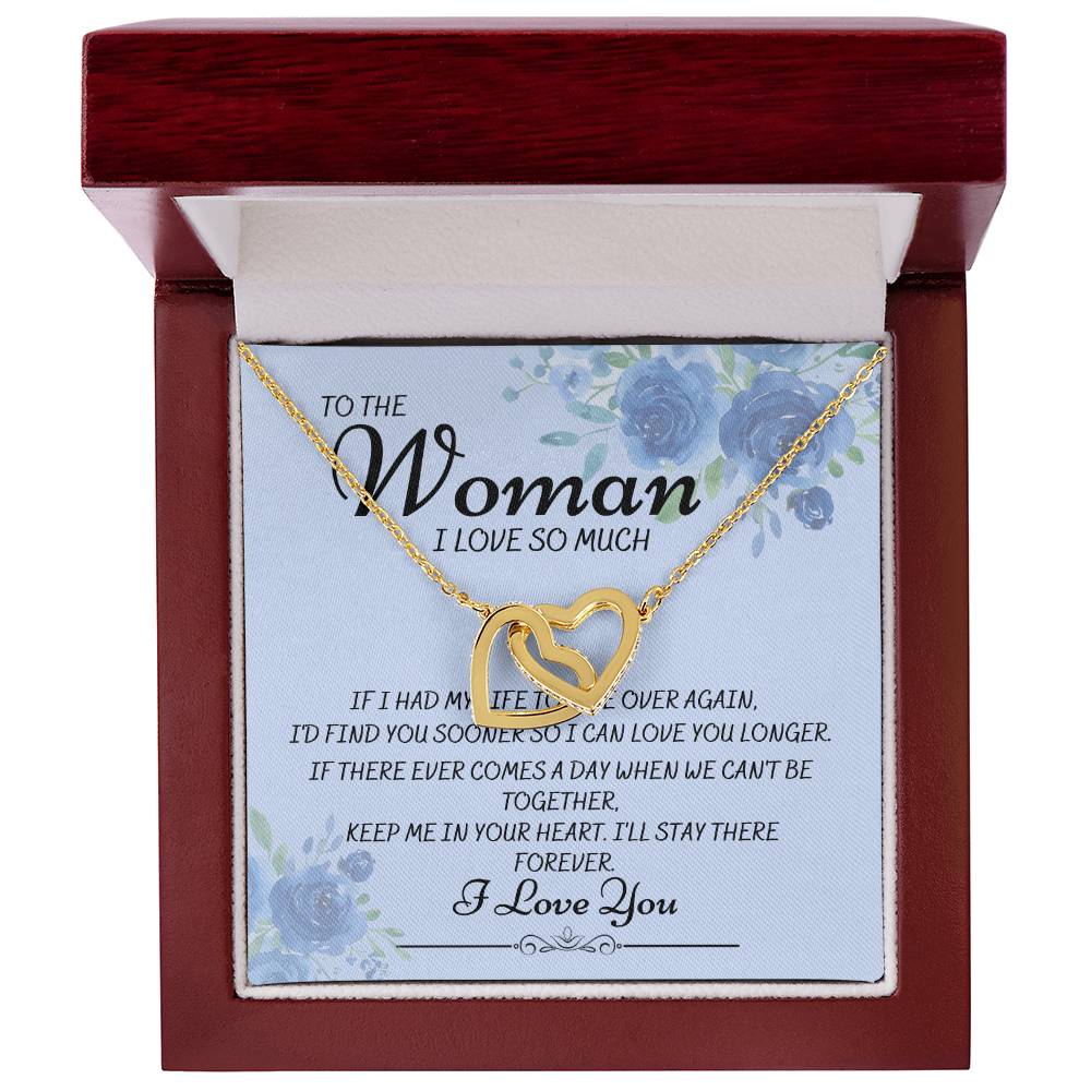 To The Woman I Love So Much-Interlocking Heart Necklace Interlocking Hearts Necklace