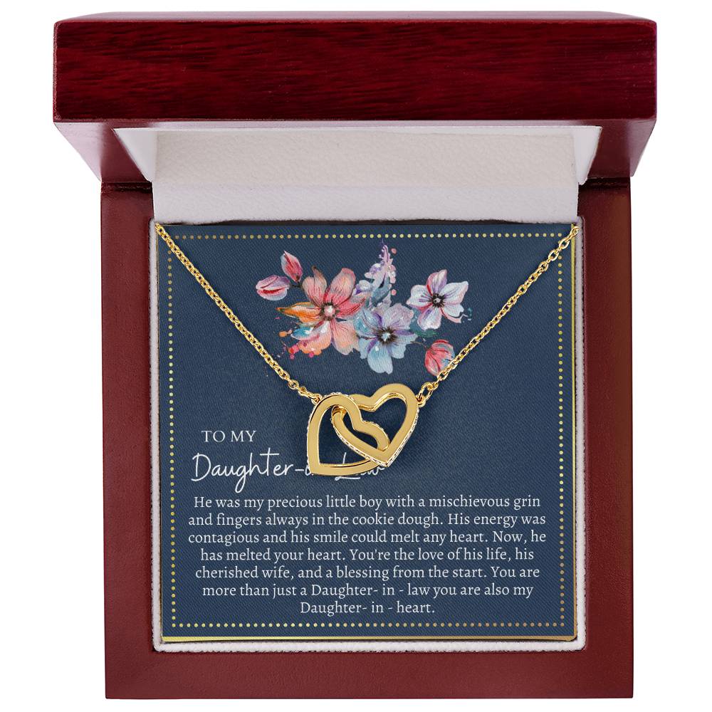 Gift For Daughter In Law Interlocking Hearts Necklace