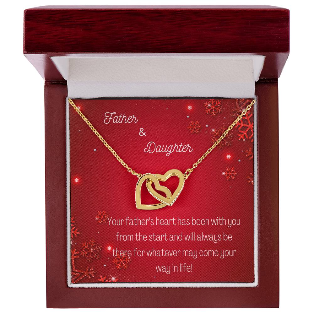 Father And Daughter Linked Hearts Necklace Interlocking Hearts Necklace