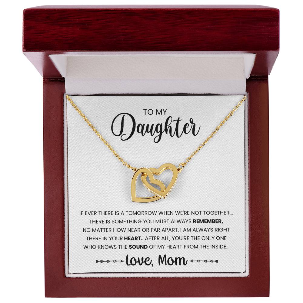 My Daughter- You Are The Only One Interlocking Hearts Necklace