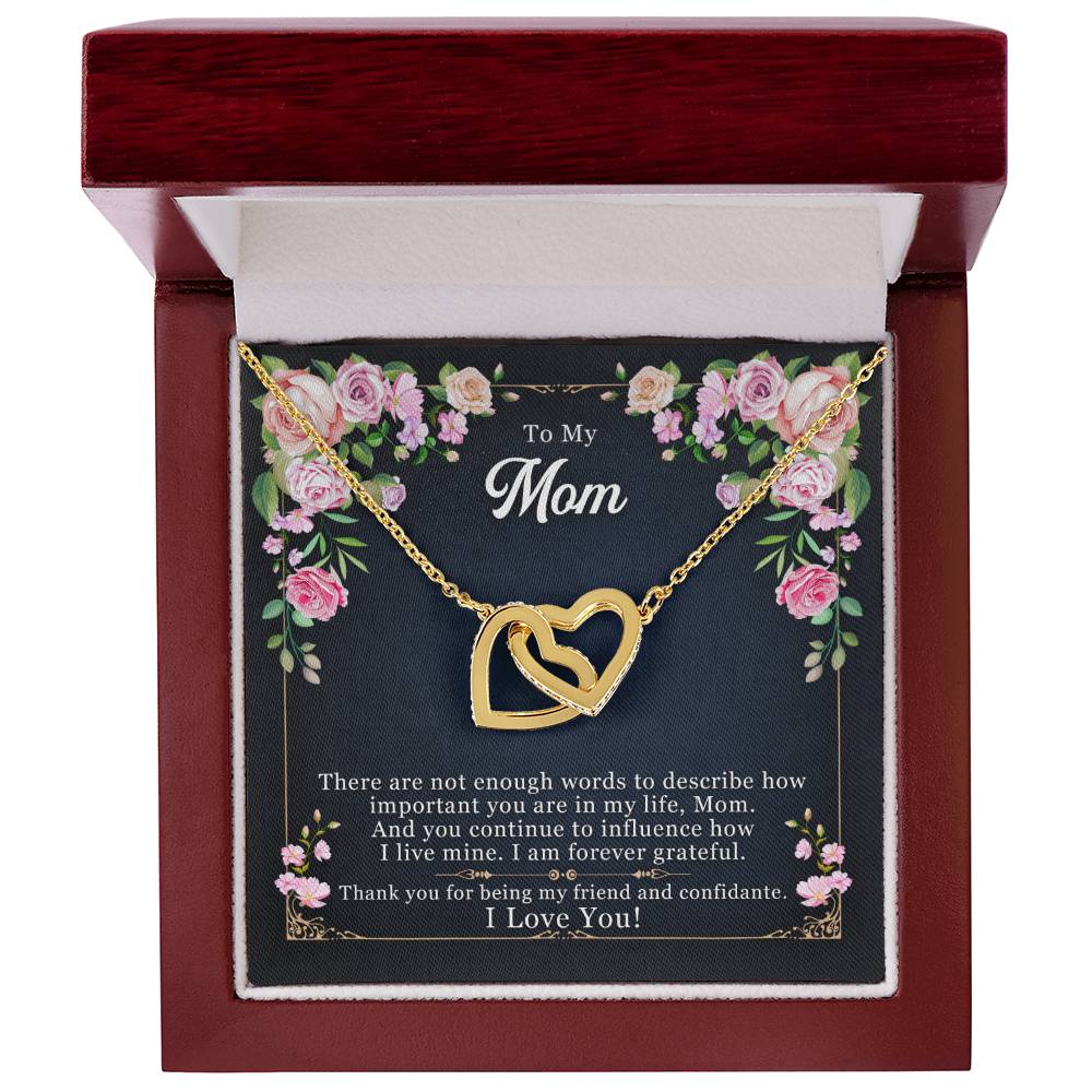 To My Mom - Interlocking Heart Necklace Interlocking Hearts Necklace
