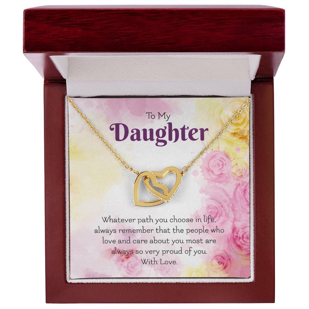 Interlocking Hearts Necklace For Daughter