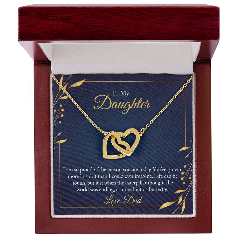 To My Daughter - I Am So Proud Of The Person You Are Today - Necklace Interlocking Hearts Necklace