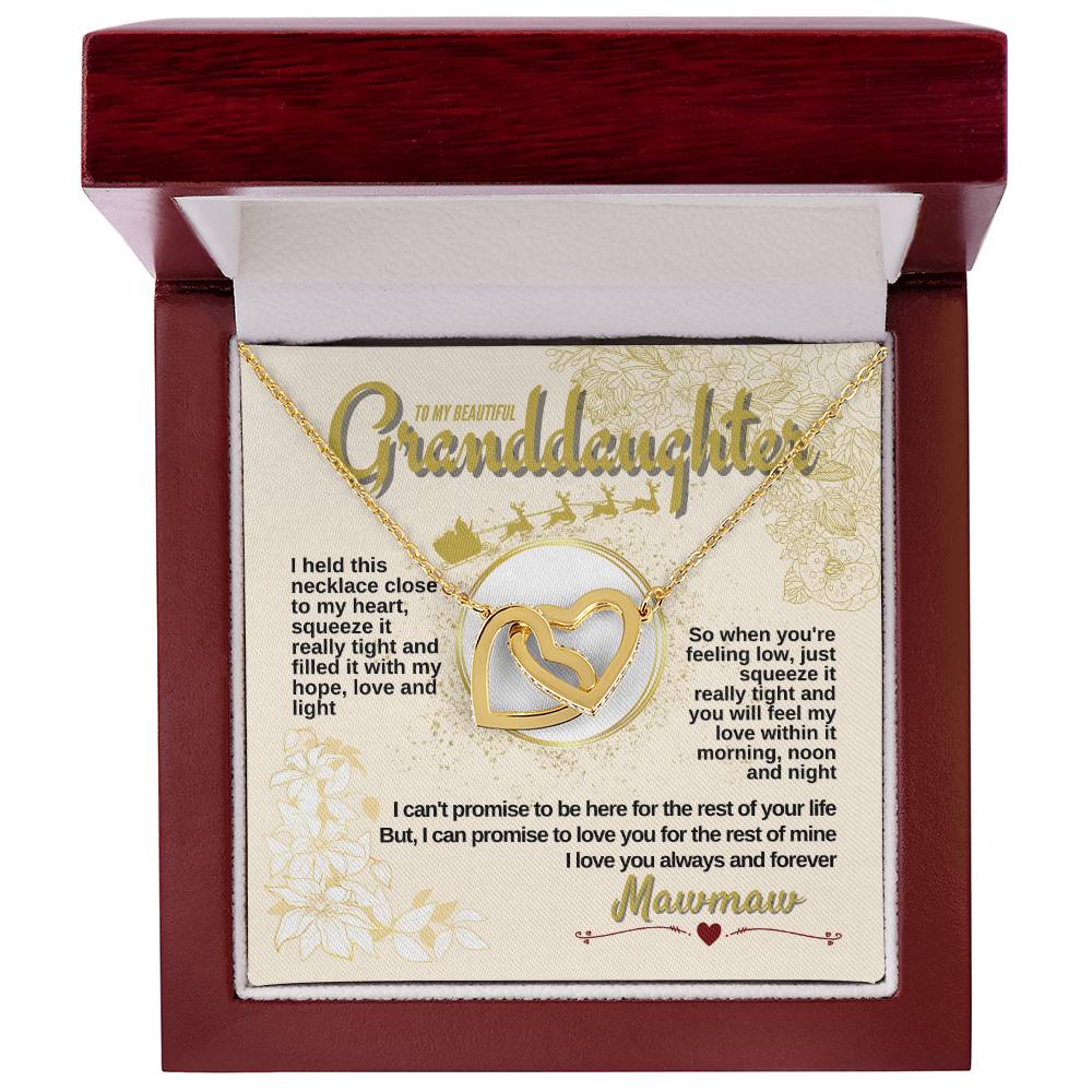 To My Granddaughter - Mawmaw Loves You Always & Forever - Necklace Interlocking Hearts Necklace