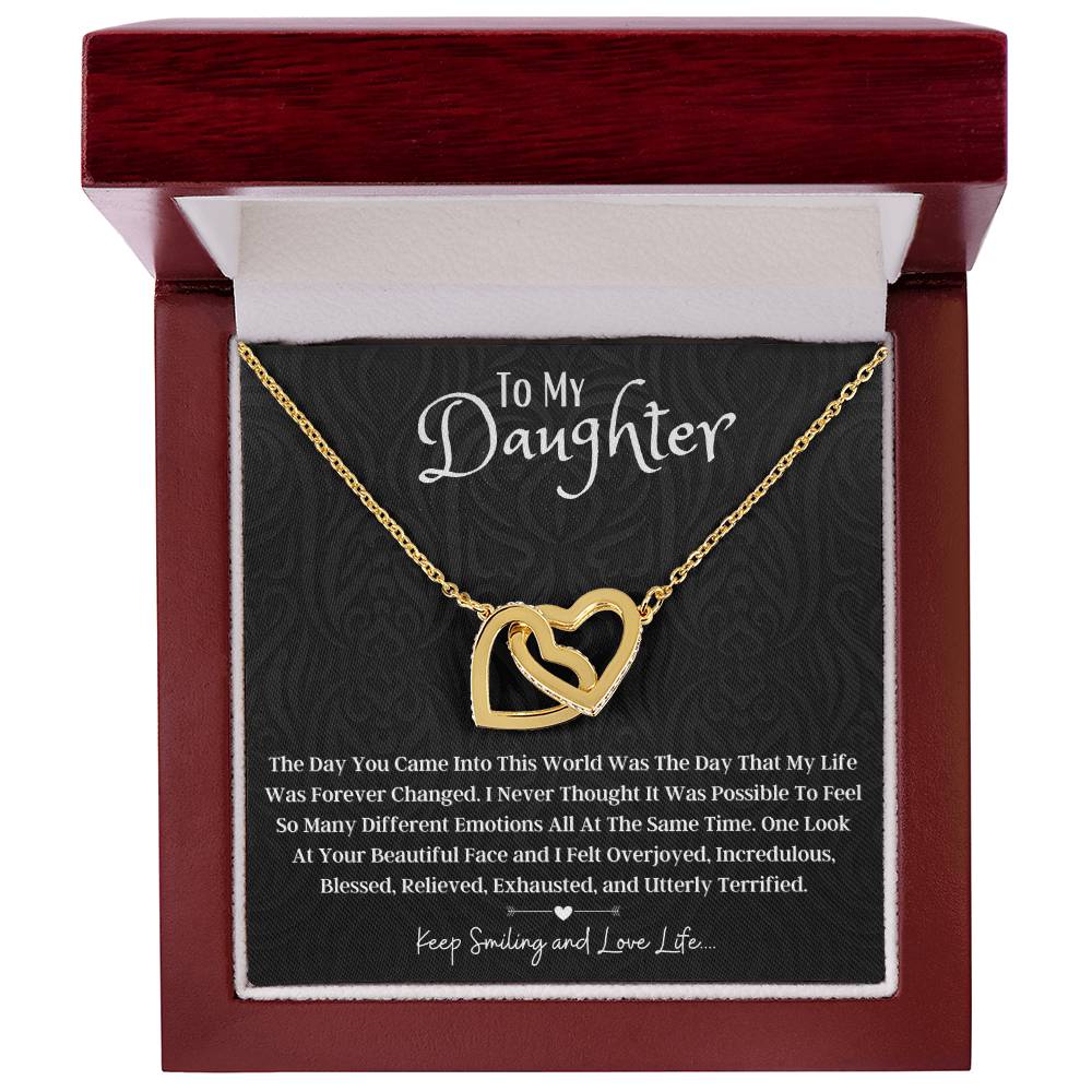 To My Beautiful Daughter Interlocking Hearts Necklace
