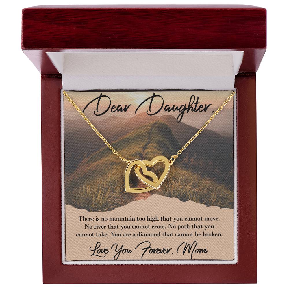 Love You Forever To Daughter From Mom Interlocking Hearts Necklace