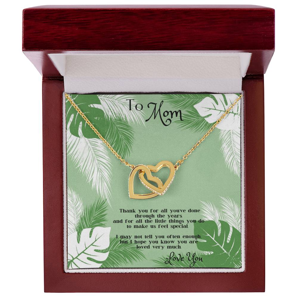 To Mom Interlocking Hearts Necklace-Love You