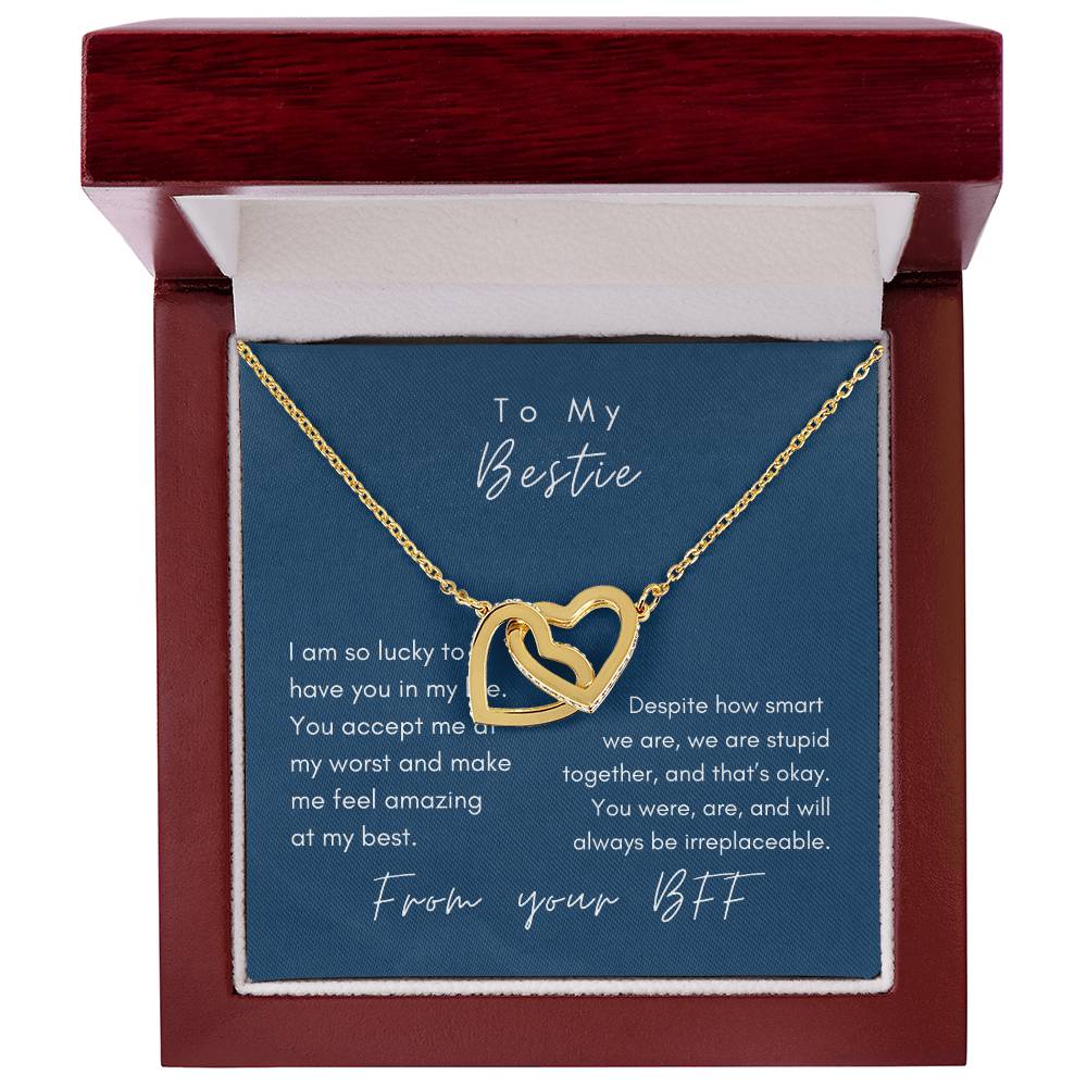 Lucky To Have Friend Necklace Interlocking Hearts Necklace