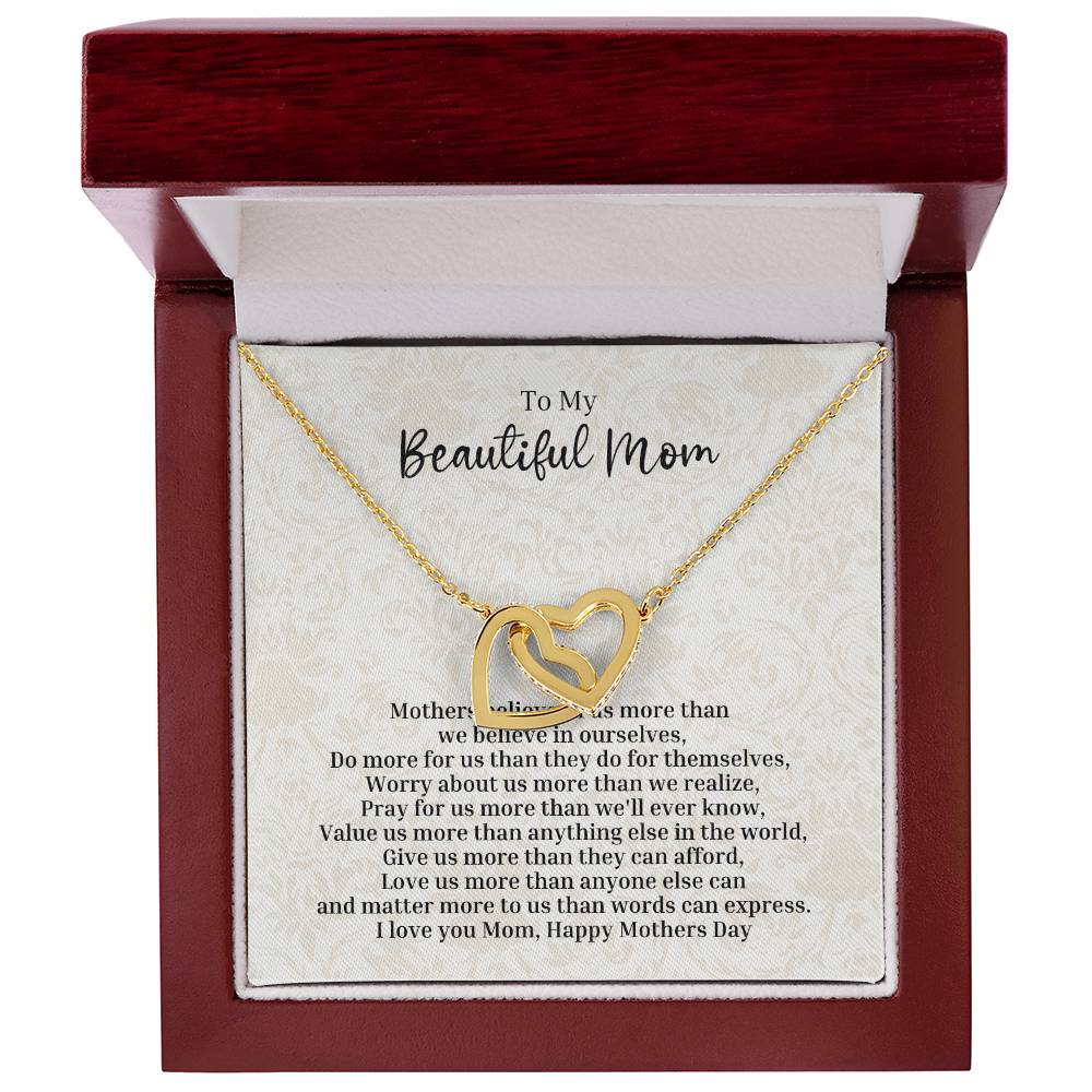 Mothers Day Two Hearts Necklace Mothers Day Gifts Daughter To Mom Gifts Gifts For Mom Son To Mom Gift Necklace For Mom Interlocking Hearts Necklace