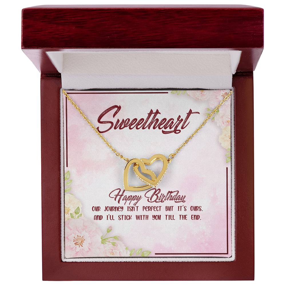 Happy Birthday Sweetheart- Interlocking Hearts Necklace