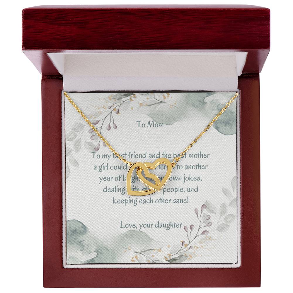 Two Love Hearts For Mom Necklace Interlocking Hearts Necklace