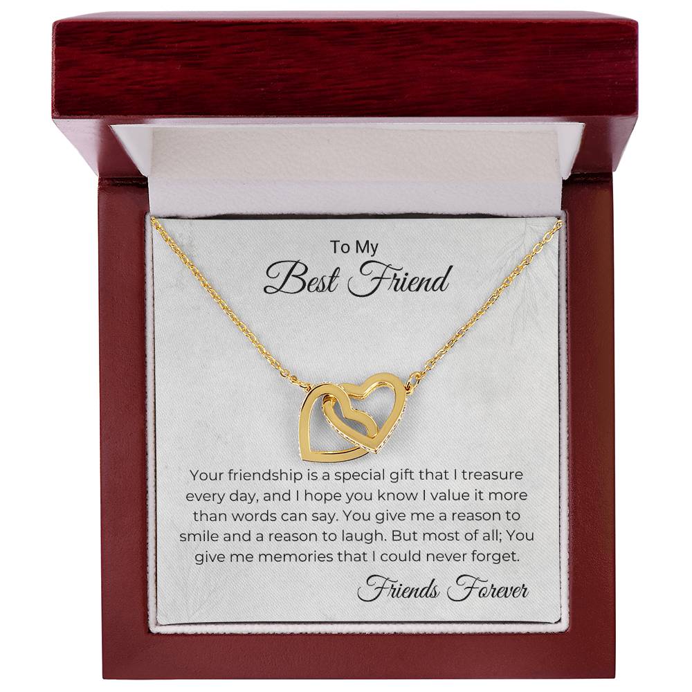 Friendship Is A Special Gift Necklace Interlocking Hearts Necklace