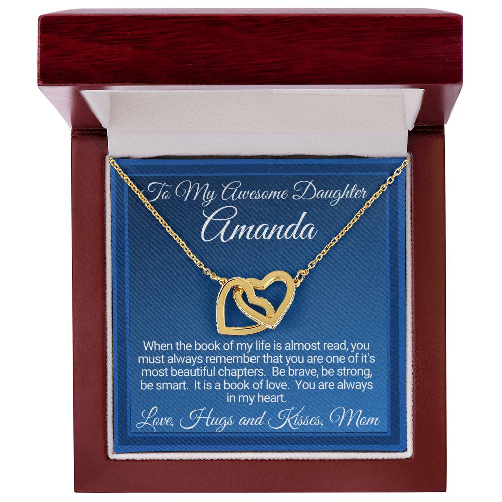 Personalized Gift For Awesome Daughter From Mom Interlocking Hearts Necklace
