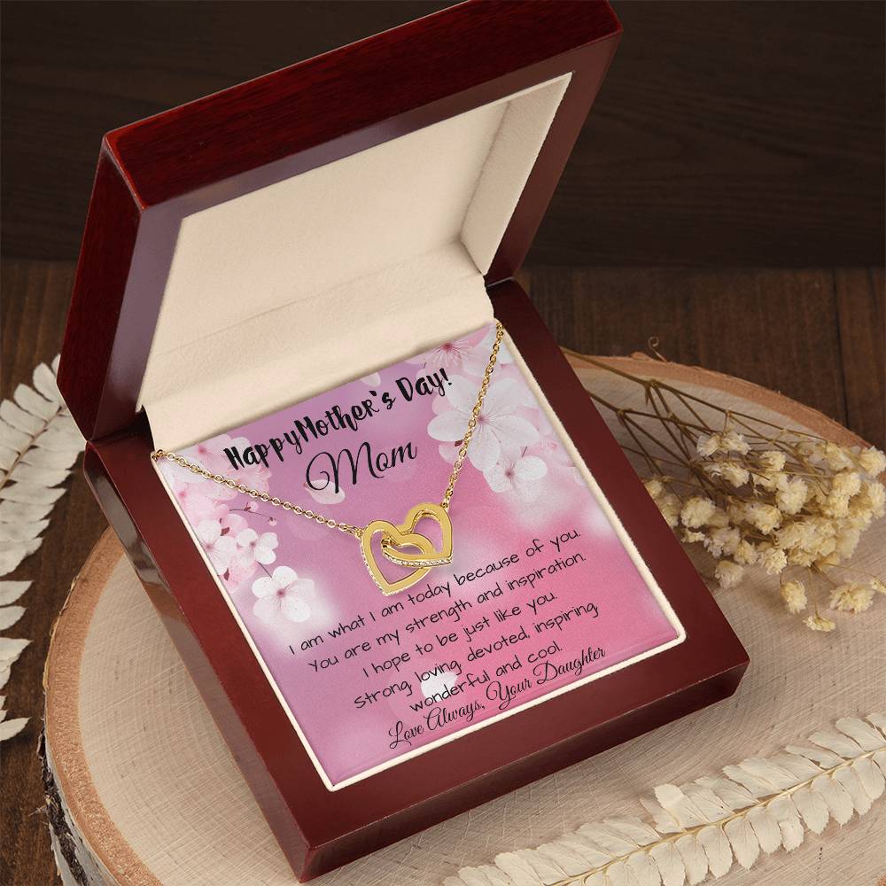 Gift For Mom From Daughter An Eternal Bond Interlocking Hearts Necklace