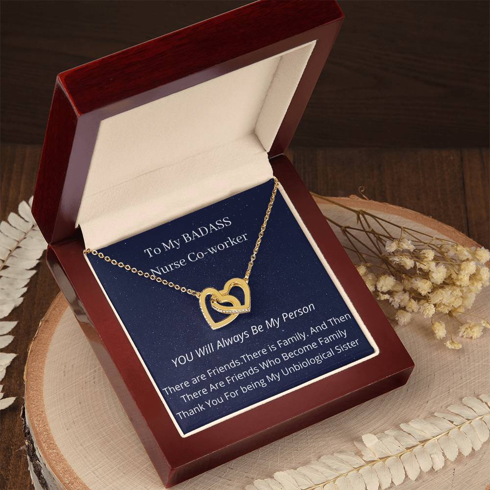 To My Co-Worker Nurse Week Special Interlocking Hearts Necklace