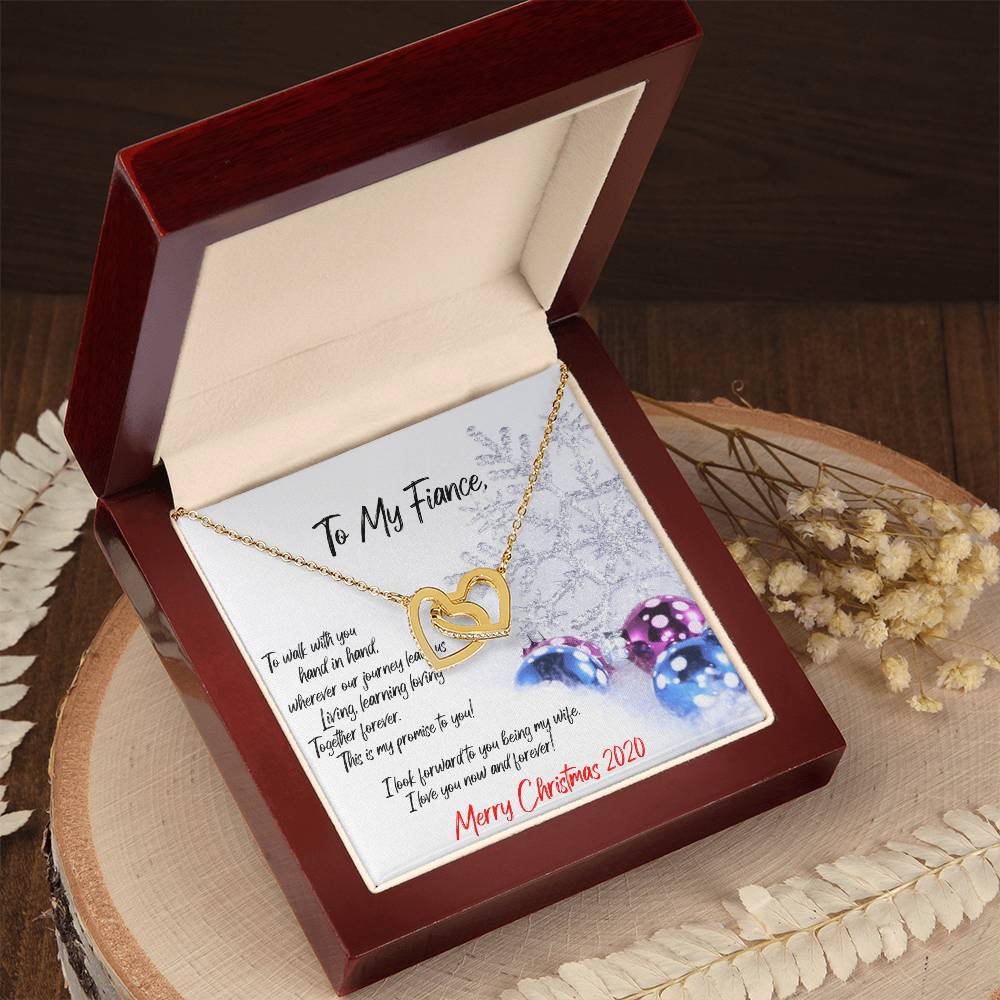 Fiance Interlocking Hearts Necklace Christmas Gift
