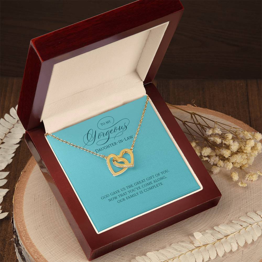 Daughter-In-Law Gift On Wedding Day Future Daughter In Law Wedding Gift For Bride From Mother Or Father In Law Interlocking Hearts Necklace
