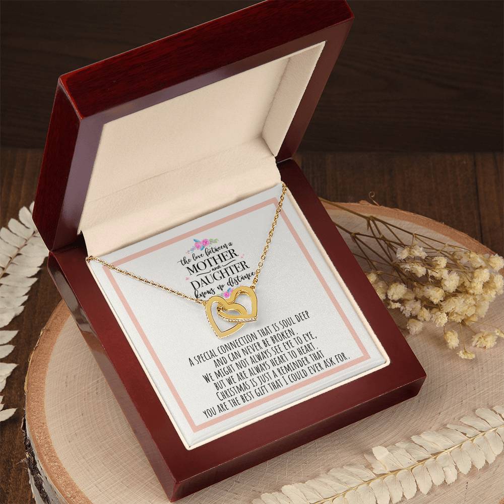 The Love Between A Mother And Daughter Knows No Distance Interlocking Hearts Necklace