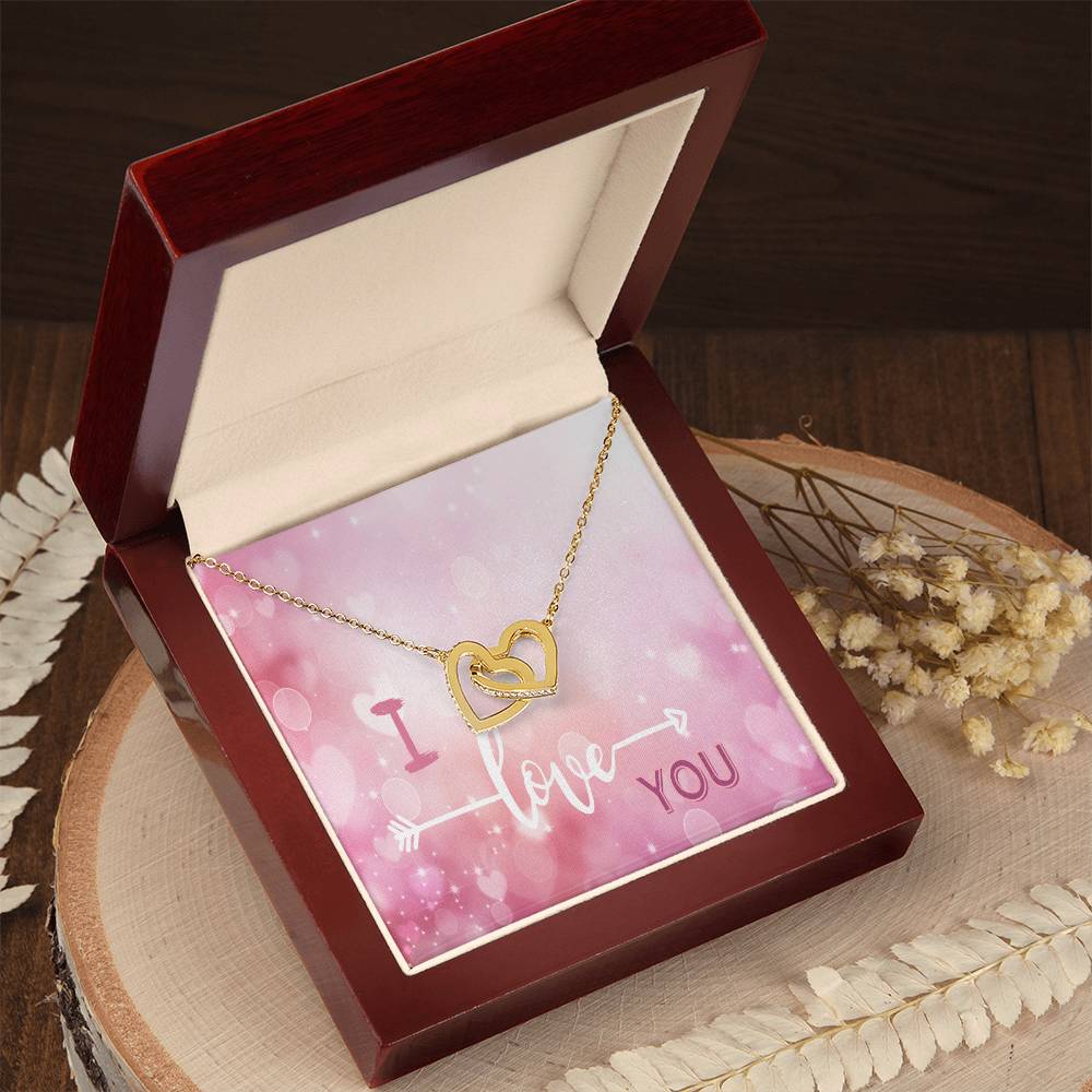 Two Hearts Connected Necklace Interlocking Hearts Necklace