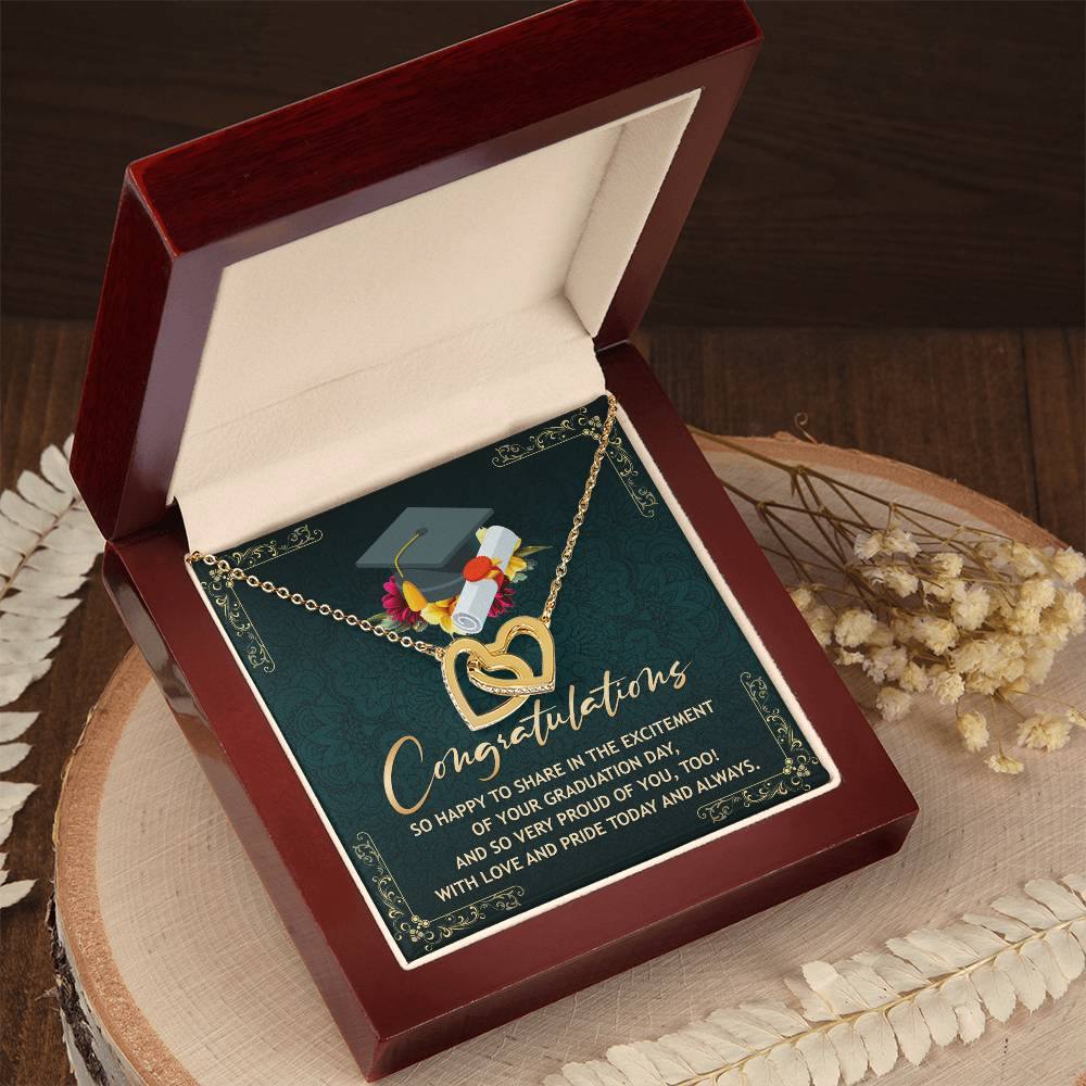 Perfect Gift For Graduation Day Interlocking Hearts Necklace