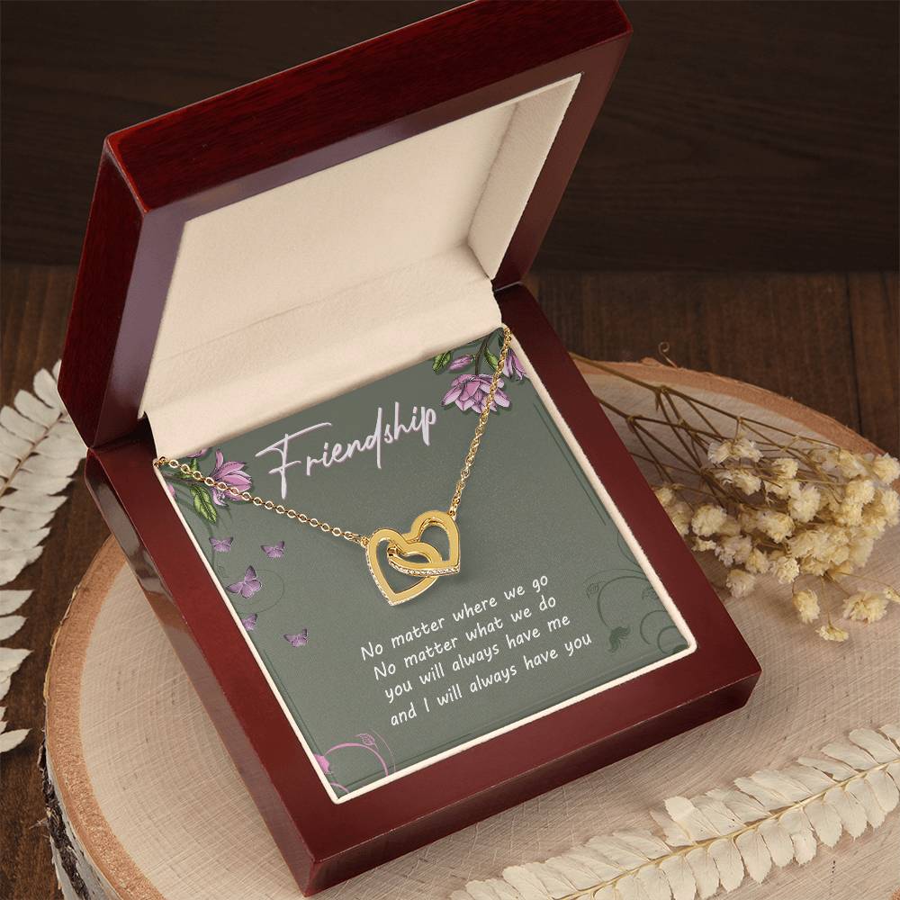 Friendship Interlocking Hearts Necklace Message Card